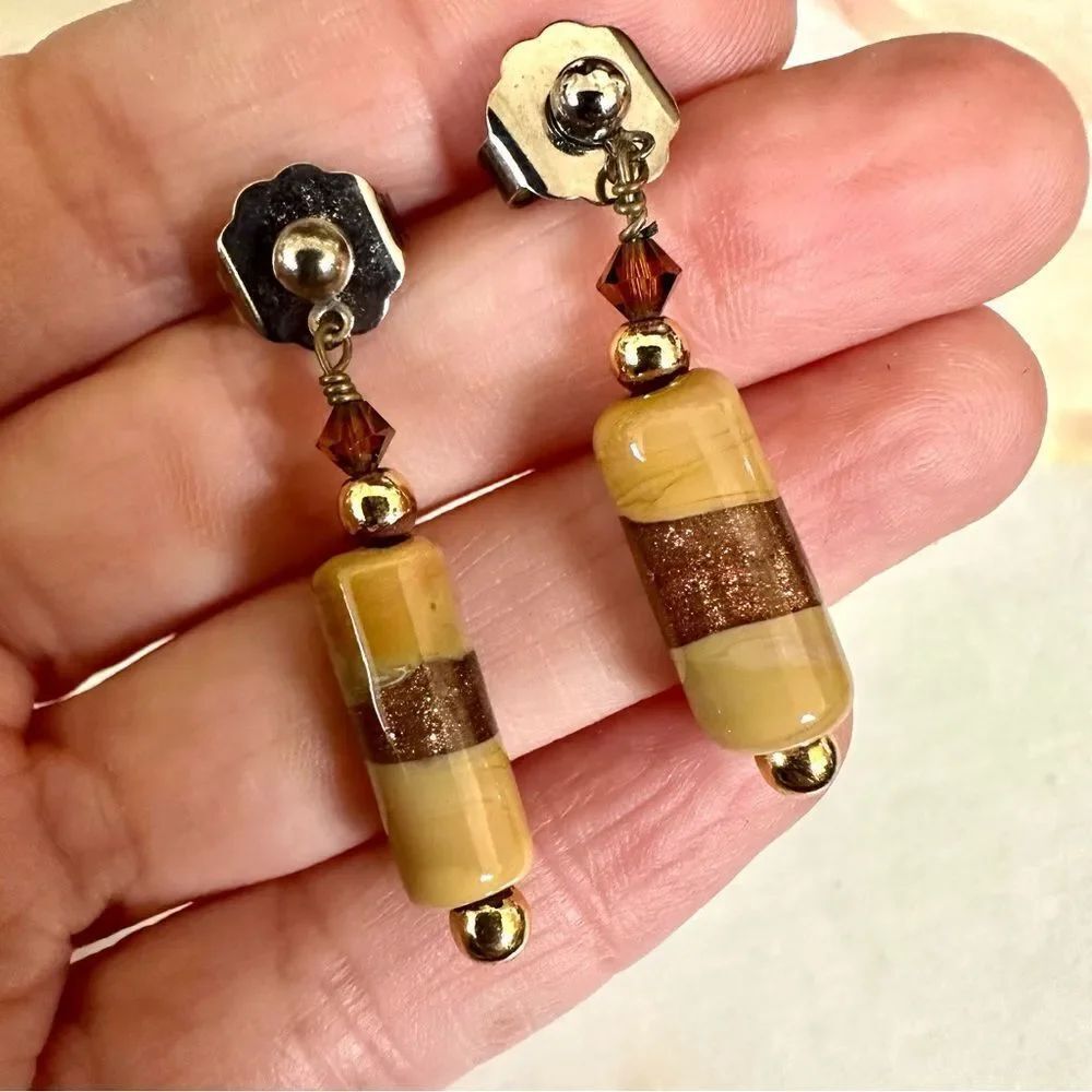 Beaded drop post earrings
